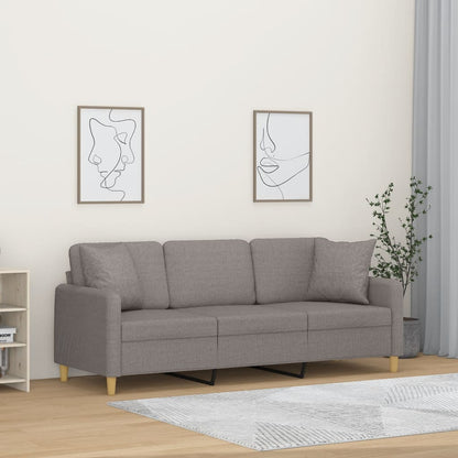 Driezitsbank Met Sierkussens Stof 180 cm Taupe