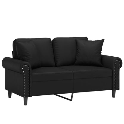 Tweezitsbank Met Sierkussens Kunstleer 120 cm Zwart