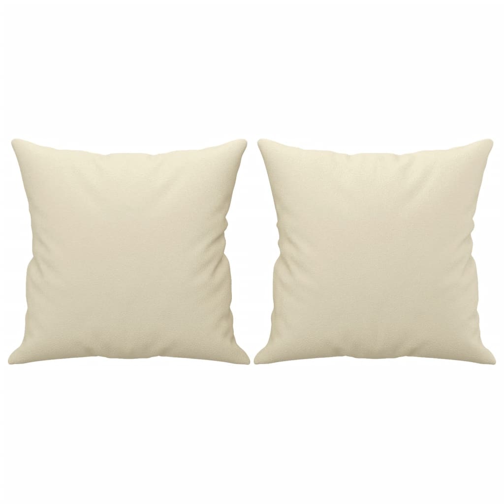 Tweezitsbank Met Sierkussens Kunstleer Kleurig 120 cm Crème