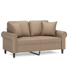 Tweezitsbank Met Sierkussens Kunstleer Kleurig 120 cm Cappuccino