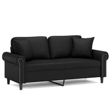 Tweezitsbank Met Sierkussens Kunstleer 140 cm Zwart