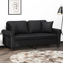 Tweezitsbank Met Sierkussens Kunstleer 140 cm Zwart