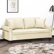 Tweezitsbank 140 cm kunstleer crèmekleurig