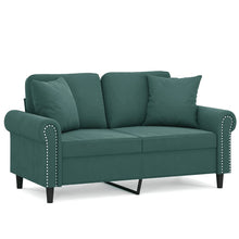 Tweezitsbank Met Sierkussens Fluweel Donkergroen 120 cm