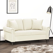Tweezitsbank 120 cm fluweel crèmekleurig