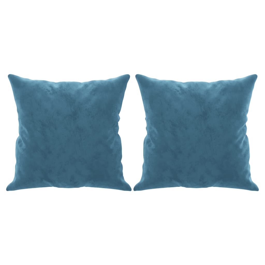 Tweezitsbank Met Sierkussens Fluweel Blauw 120 cm