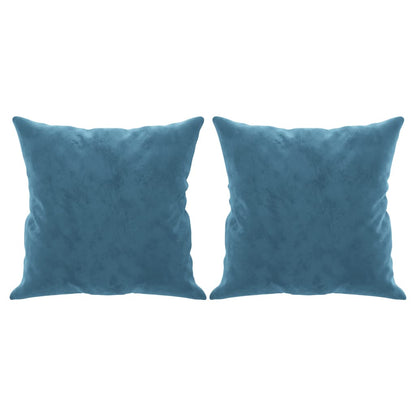 Tweezitsbank Met Sierkussens Fluweel Blauw 120 cm