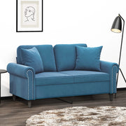 Tweezitsbank 120 cm fluweel blauw