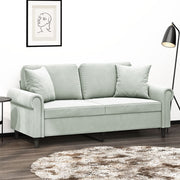 Tweezitsbank 140 cm fluweel lichtgrijs