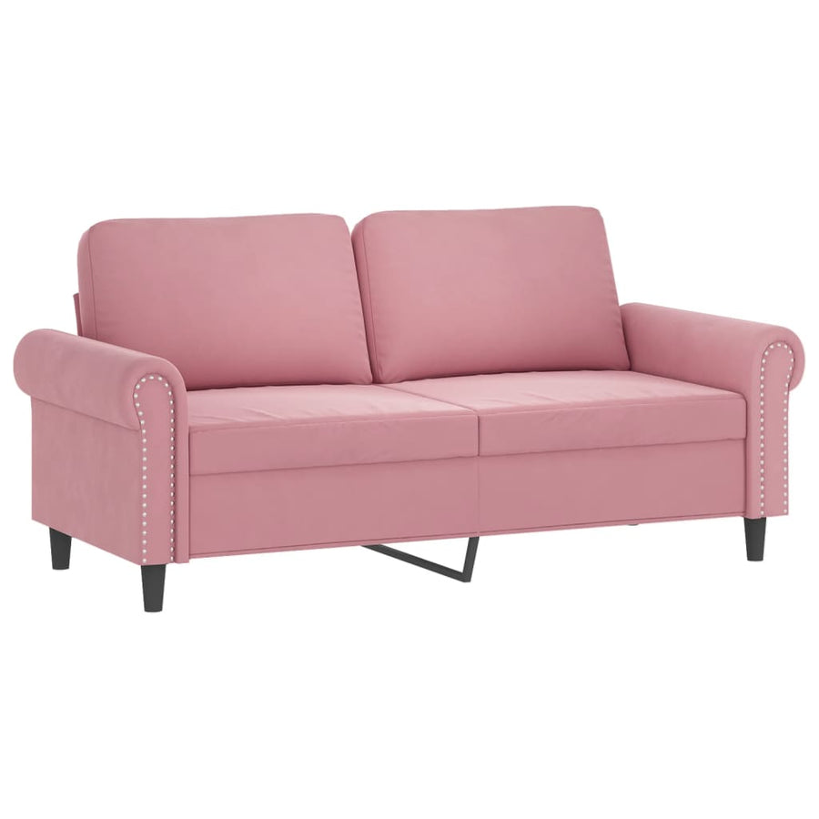Tweezitsbank Met Sierkussens Fluweel Roze 140 cm