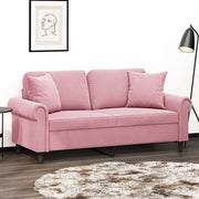 Tweezitsbank 140 cm fluweel roze