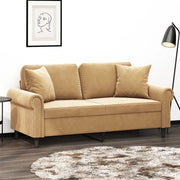 Tweezitsbank 140 cm fluweel bruin