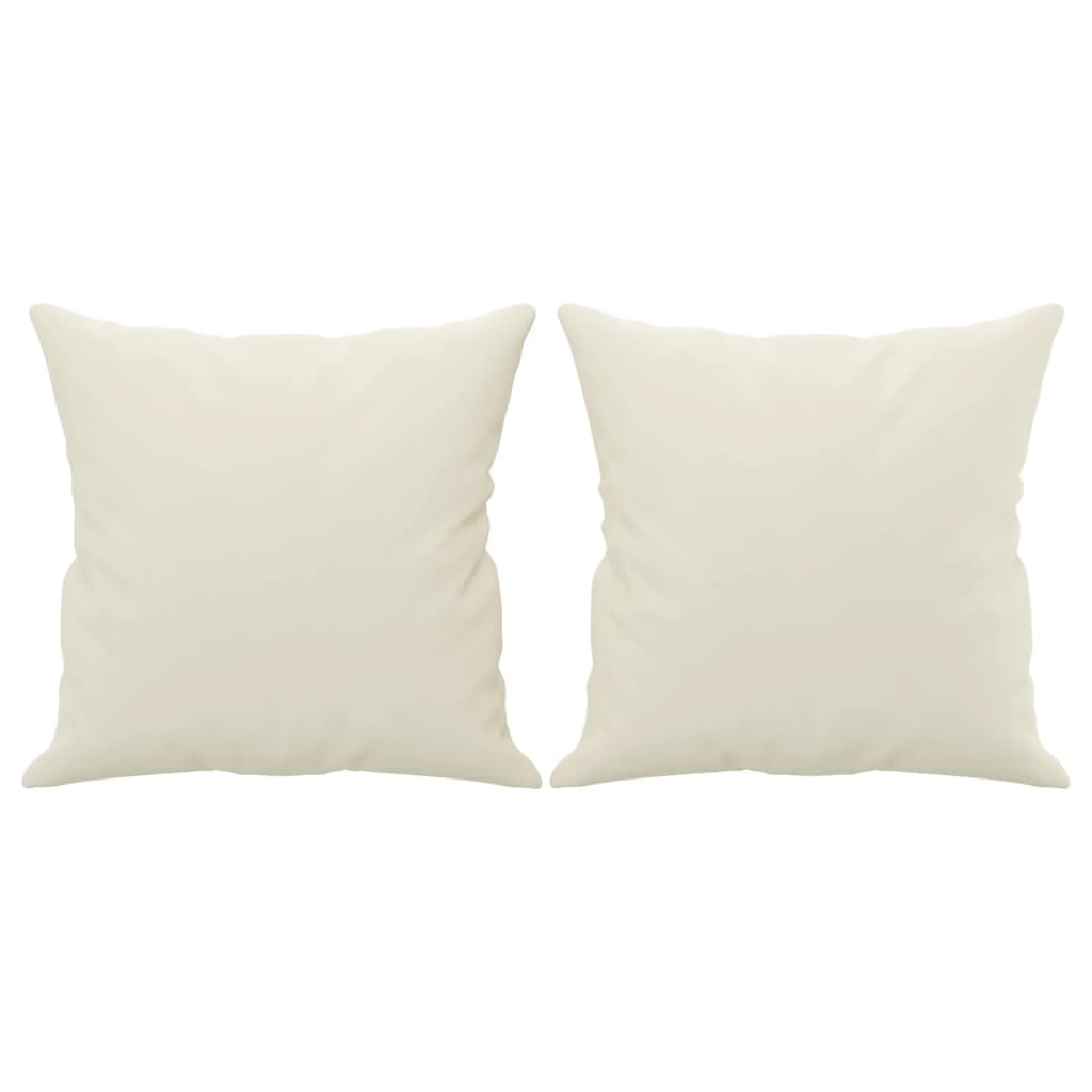 Tweezitsbank Met Sierkussens Fluweel Kleurig Crème 140 cm