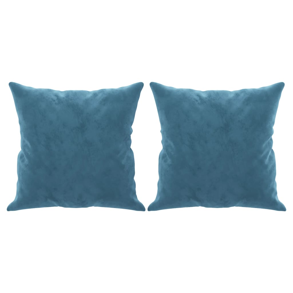 Tweezitsbank Met Sierkussens Fluweel Blauw 140 cm