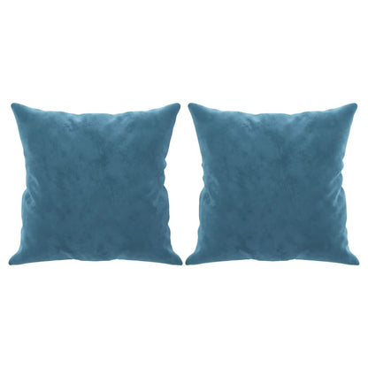 Tweezitsbank Met Sierkussens Fluweel Blauw 140 cm