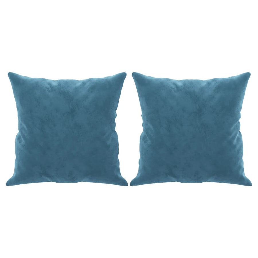 Tweezitsbank Met Sierkussens Fluweel Blauw 140 cm