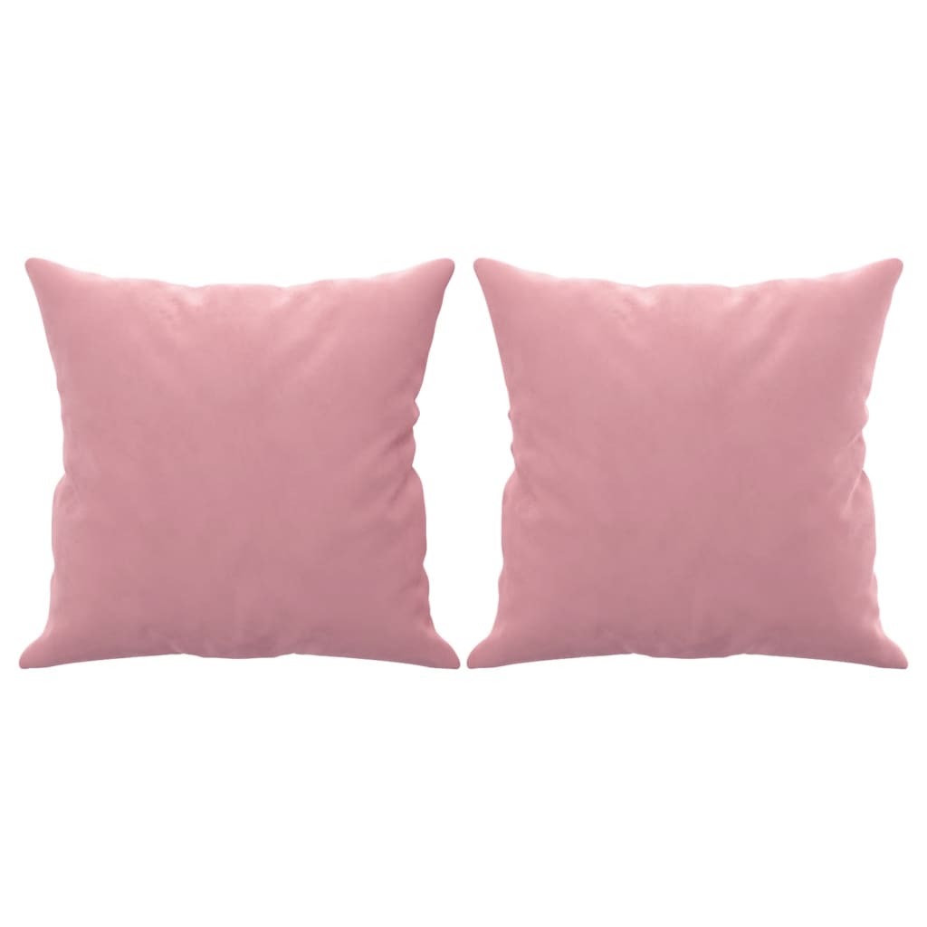 Driezitsbank met sierkussens 180 cm fluweel roze 180 cm Roze