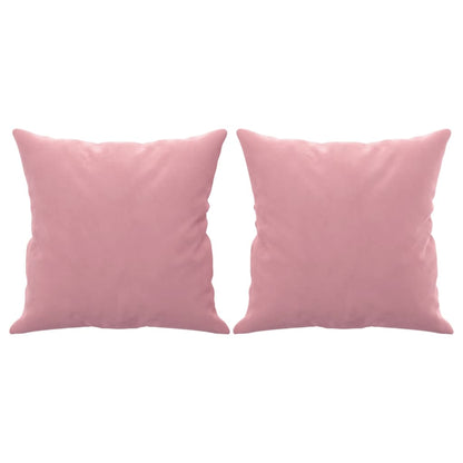 Driezitsbank met sierkussens 180 cm fluweel roze 180 cm Roze