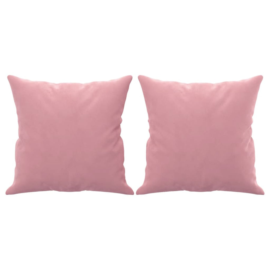 Driezitsbank met sierkussens 180 cm fluweel roze 180 cm Roze