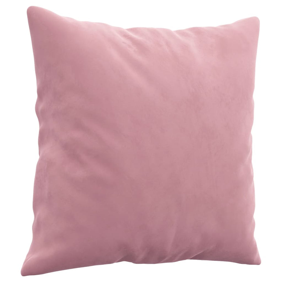 Driezitsbank met sierkussens 180 cm fluweel roze 180 cm Roze