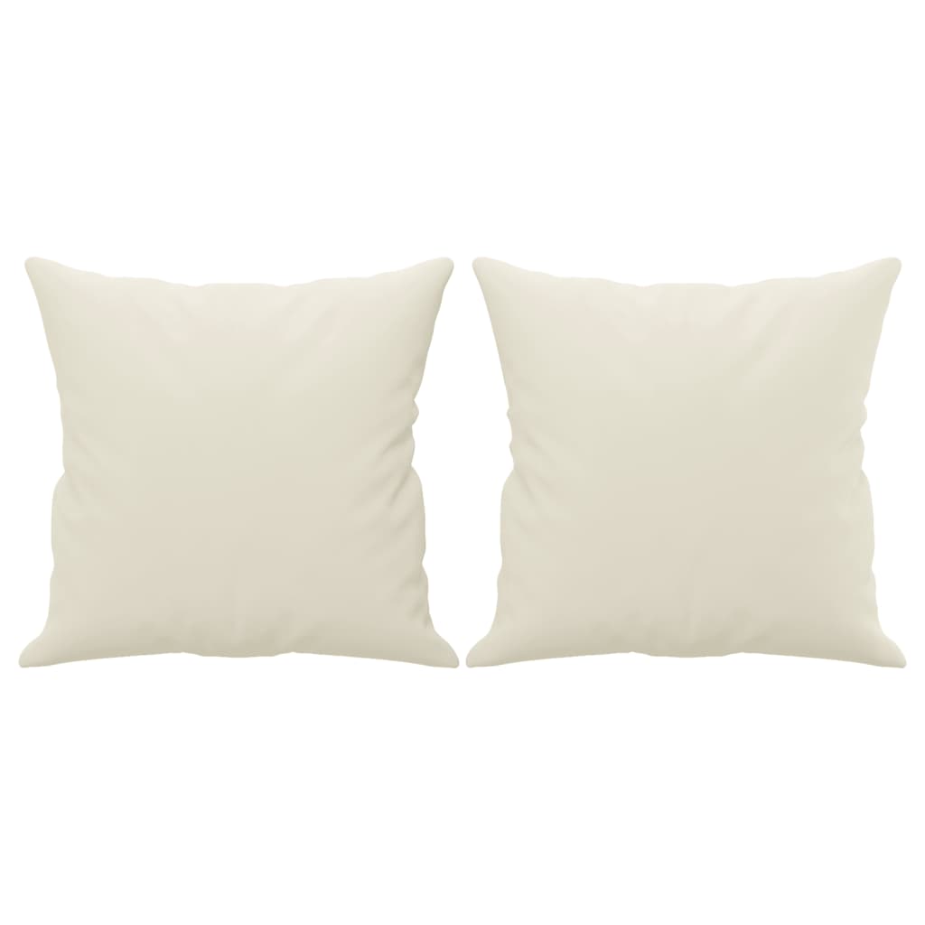 Driezitsbank met sierkussens 180 cm fluweel crèmekleurig 180 cm Crème