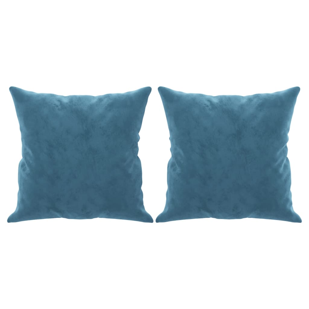 Driezitsbank met sierkussens 180 cm fluweel blauw 180 cm Blauw