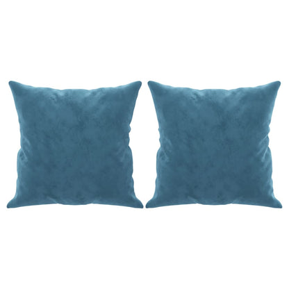 Driezitsbank met sierkussens 180 cm fluweel blauw 180 cm Blauw