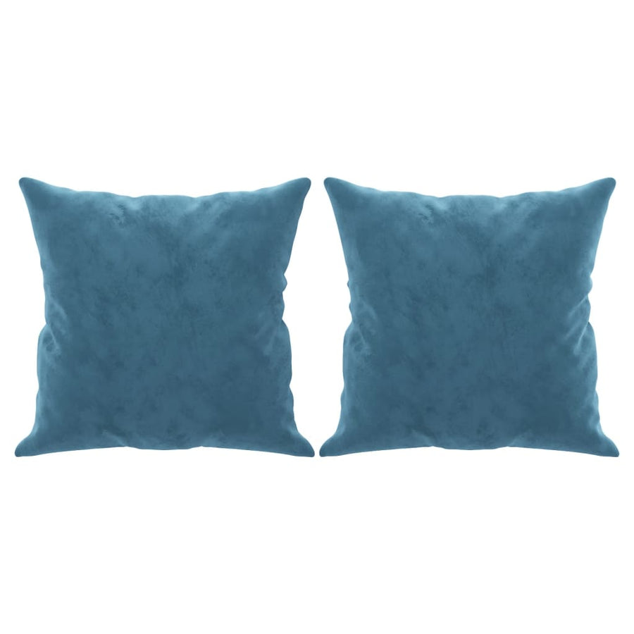 Driezitsbank met sierkussens 180 cm fluweel blauw 180 cm Blauw