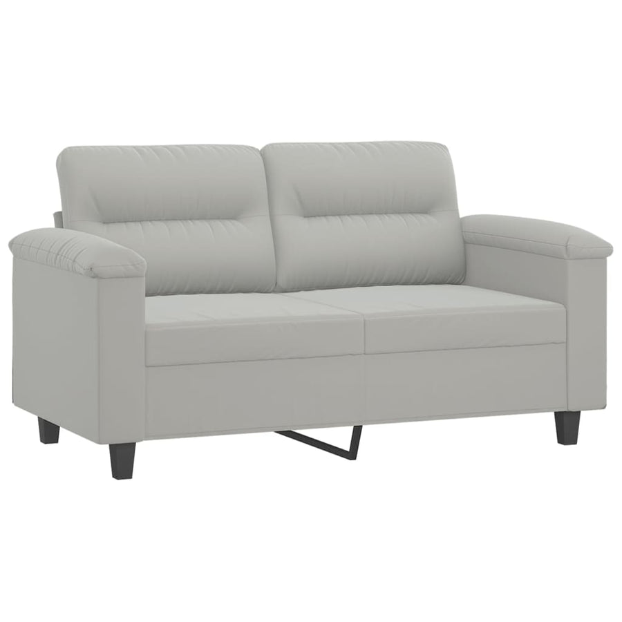 Tweezitsbank Met Kussens Microvezelstof 120 cm Lichtgrijs