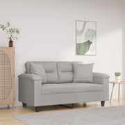 Tweezitsbank 120 cm microvezelstof lichtgrijs