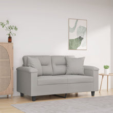 Tweezitsbank Met Kussens Microvezelstof 120 cm Lichtgrijs