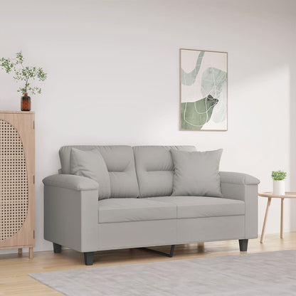 Tweezitsbank Met Kussens Microvezelstof 120 cm Lichtgrijs