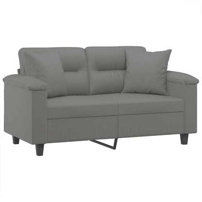Tweezitsbank Met Kussens Microvezelstof 120 cm Donkergrijs