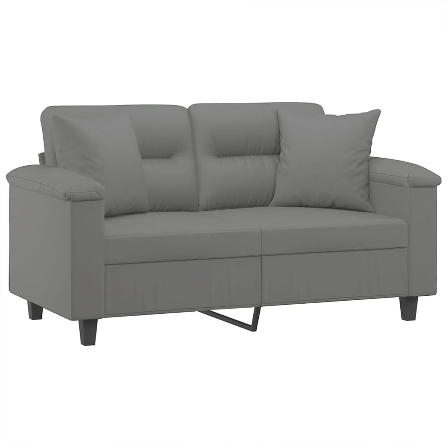 Tweezitsbank Met Kussens Microvezelstof 120 cm Donkergrijs