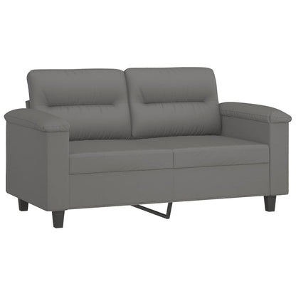 Tweezitsbank Met Kussens Microvezelstof 120 cm Donkergrijs