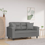 Tweezitsbank 120 cm microvezel donkergrijs