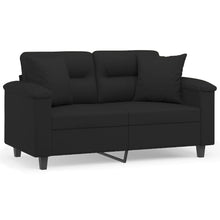 Tweezitsbank Met Kussens Microvezelstof 120 cm Zwart