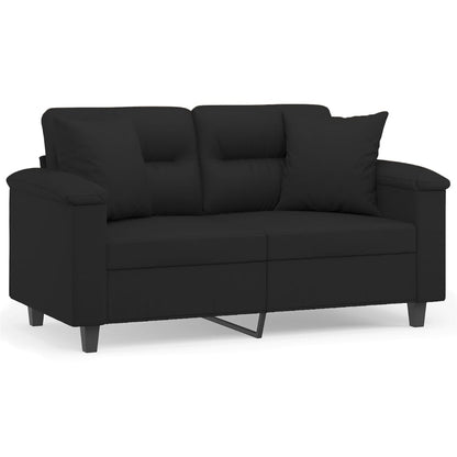 Tweezitsbank Met Kussens Microvezelstof 120 cm Zwart