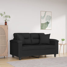 Tweezitsbank Met Kussens Microvezelstof 120 cm Zwart