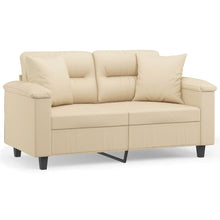 Tweezitsbank Met Kussens Microvezelstof Kleurig 120 cm Crème
