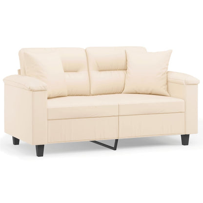 Tweezitsbank Met Kussens Microvezelstof 120 cm Beige