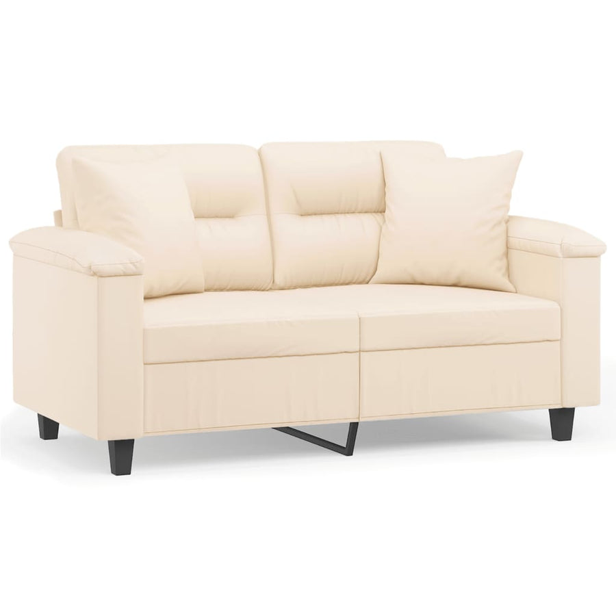 Tweezitsbank Met Kussens Microvezelstof 120 cm Beige