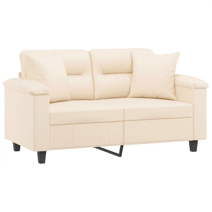 Tweezitsbank Met Kussens Microvezelstof 120 cm Beige