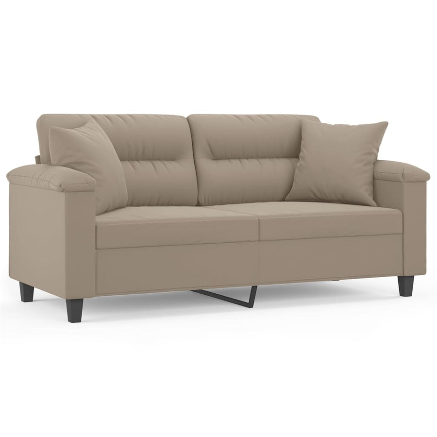 Tweezitsbank Met Kussens Microvezelstof 140 cm Taupe