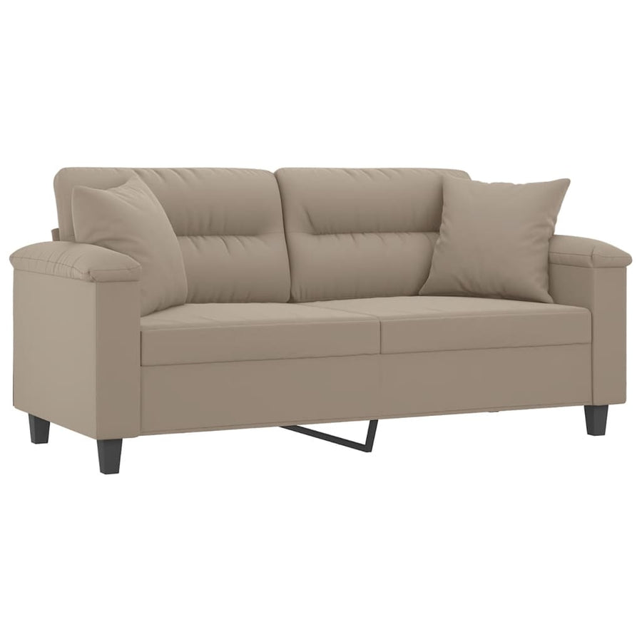 Tweezitsbank Met Kussens Microvezelstof 140 cm Taupe