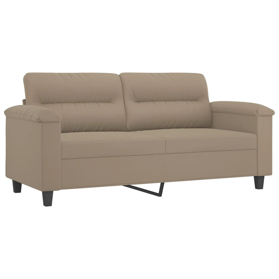 Tweezitsbank Met Kussens Microvezelstof 140 cm Taupe