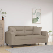 Tweezitsbank 140 cm microvezelstof taupe