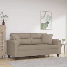 Tweezitsbank Met Kussens Microvezelstof 140 cm Taupe