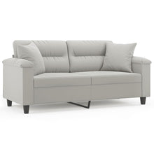 Tweezitsbank Met Kussens Microvezelstof 140 cm Lichtgrijs
