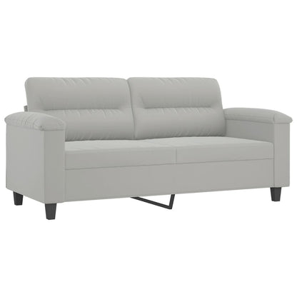 Tweezitsbank Met Kussens Microvezelstof 140 cm Lichtgrijs